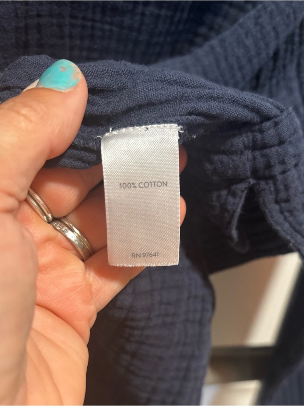 J.Jill Med Deep Navy Gauze V-Neck Hoodie, fall, athleisure, cabin core, normcore - Picture 5 of 11